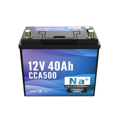 গুণ 12V 40Ah সোডিয়াম আয়ন স্টার্টিং ব্যাটারি 500CCA ব্লুটুথ বহুমুখী সব আবহাওয়া শক্তি জন্য অটোমোটিভ সামুদ্রিক এবং বহিরঙ্গন সরঞ্জাম কারখানা