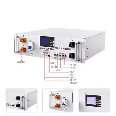 গুণ ইউনফান কারখানা 5.12kWh র্যাক মাউন্ট লিথিয়াম স্টোরেজ ব্যাটারি 51.2V 100Ah 6000 চক্র বেশিরভাগ সৌর ইনভার্টারগুলির সাথে সামঞ্জস্যপূর্ণ OEM ODM কারখানা