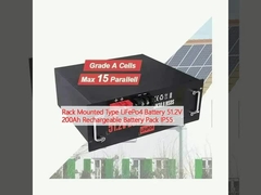 র্যাক মাউন্ট টাইপ LiFePo4 ব্যাটারি 51.2V 200Ah রিচার্জেবল ব্যাটারি প্যাক IP55